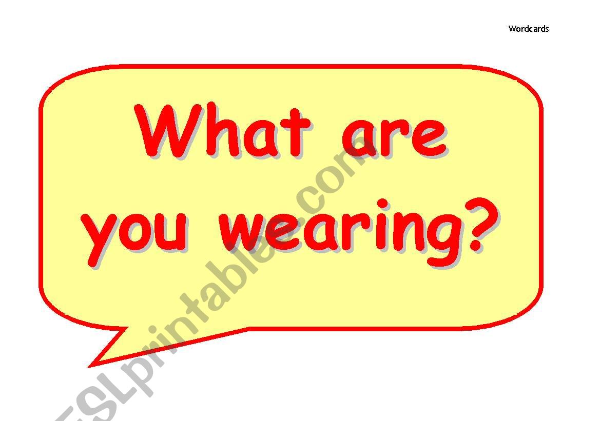 What are you wearing? worksheet