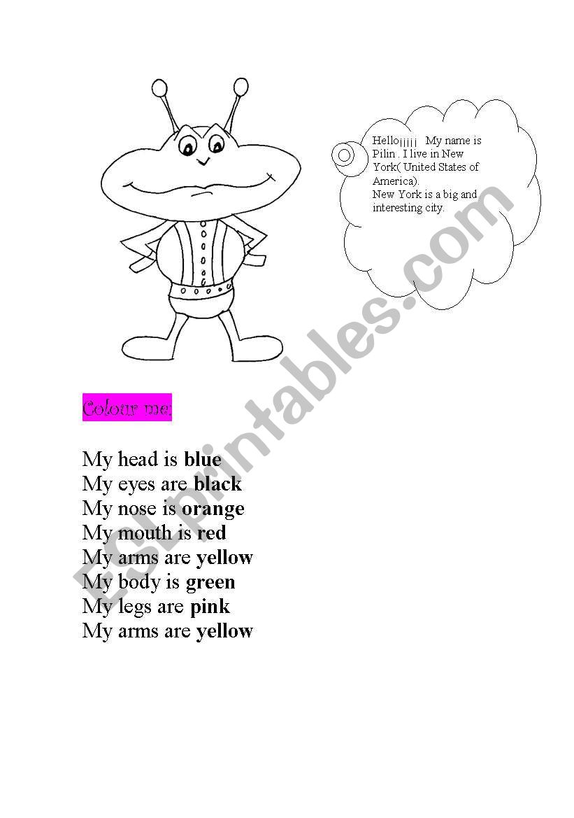 Colour me  worksheet