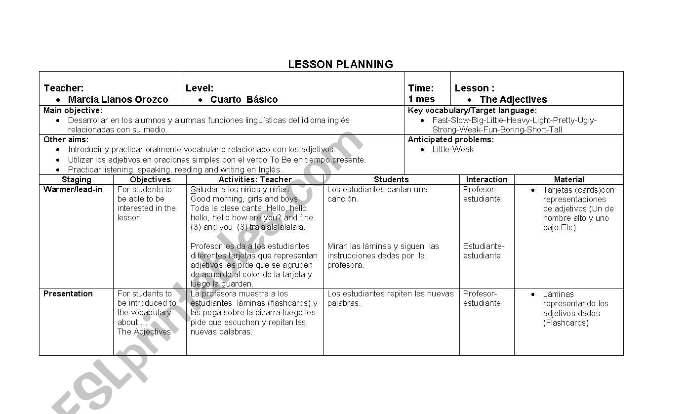 lesson-plan worksheet