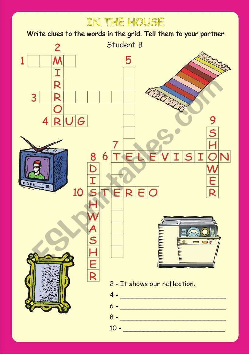 In the House page 2 of 2 worksheet