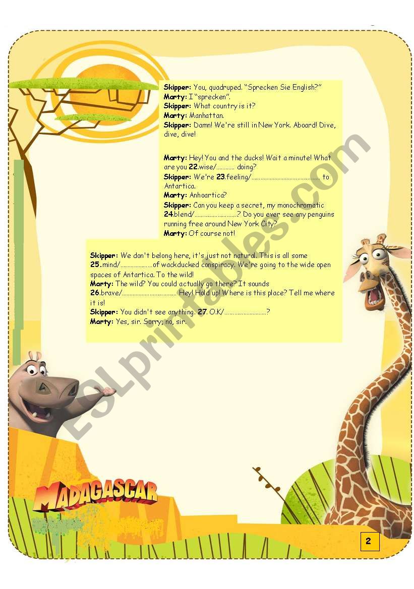 MADAGASCAR MOVIE SEGMENT 2- SCRIPT-2/2