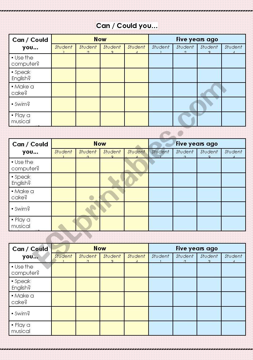 Can / Could you... worksheet
