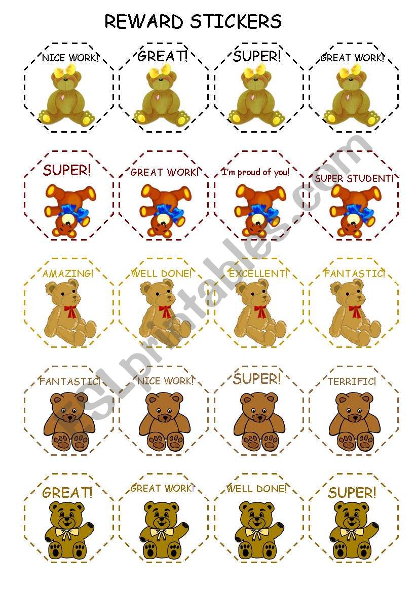 REWARD STICKERS (3) worksheet