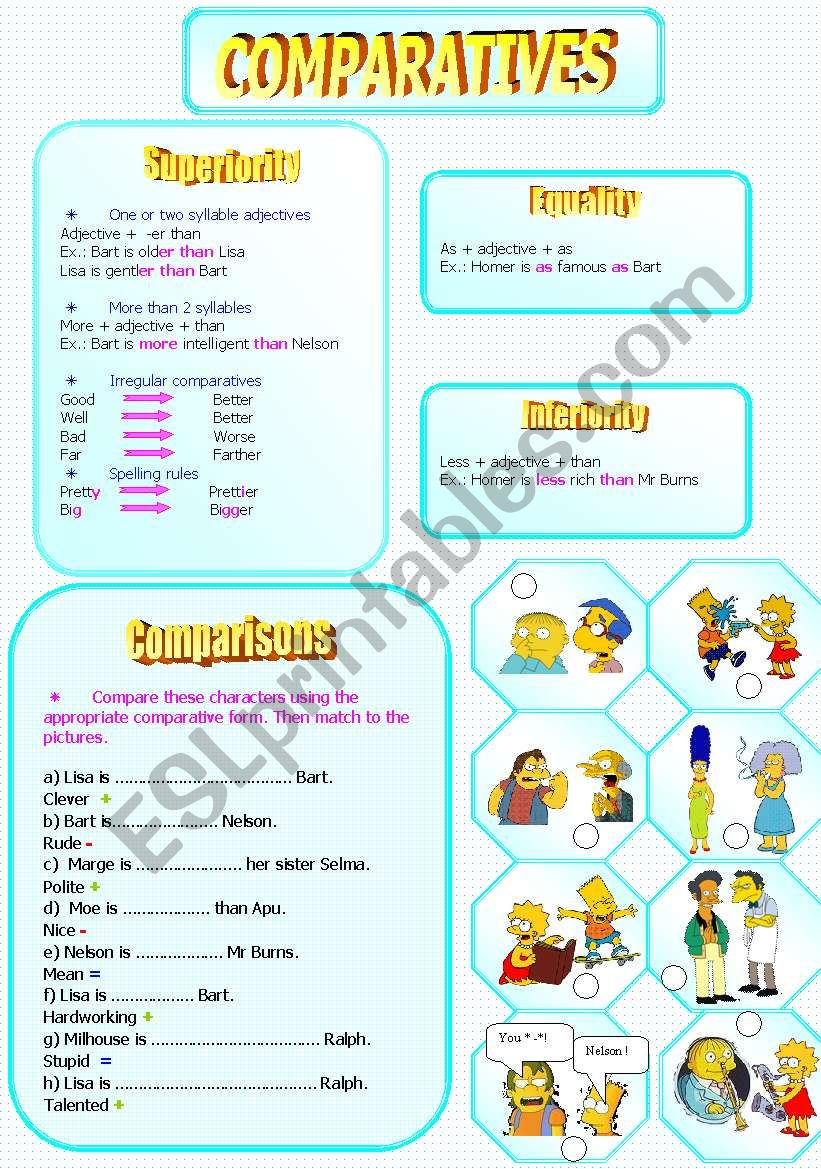 COMPARATIVES (superiority, inferiority, equality)