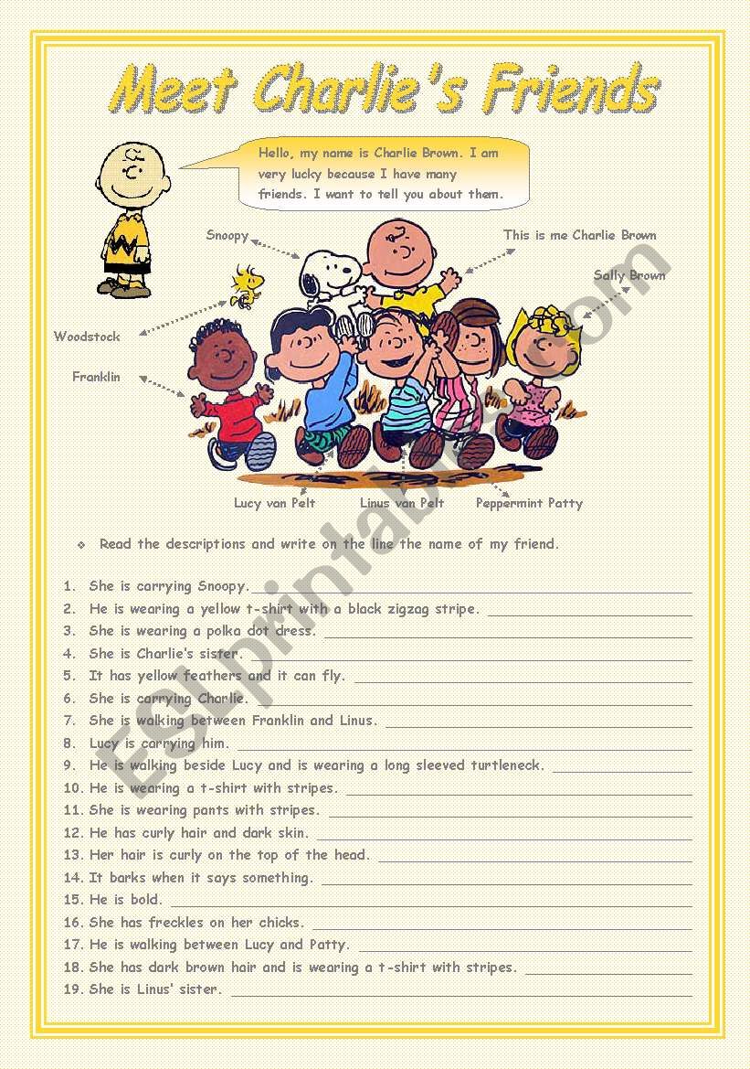 MEET CHARLIEÂ´S FRIENDS -- key included