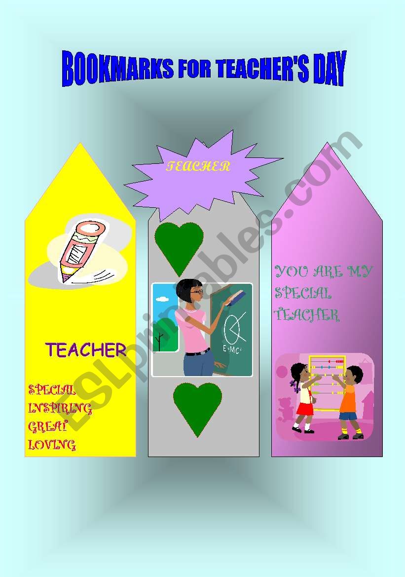 TEACHERS DAY BOOKMARKS (set 2)