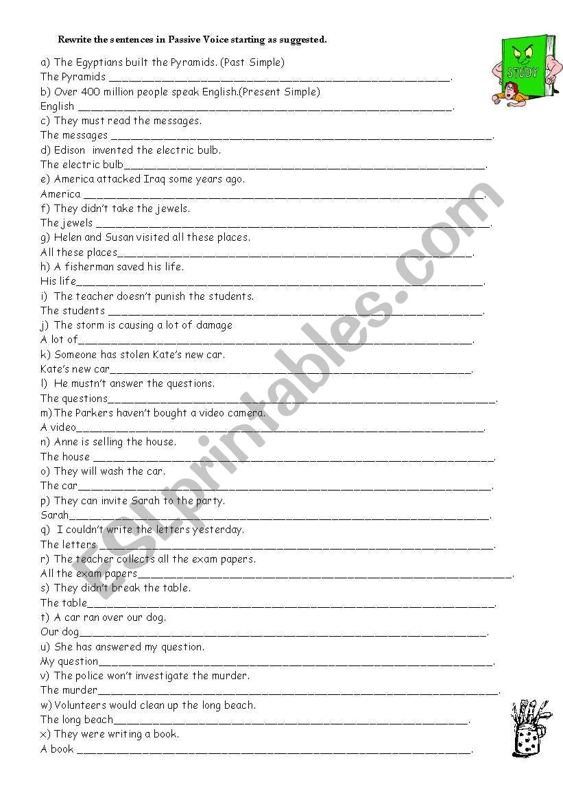 Passive Voice worksheet