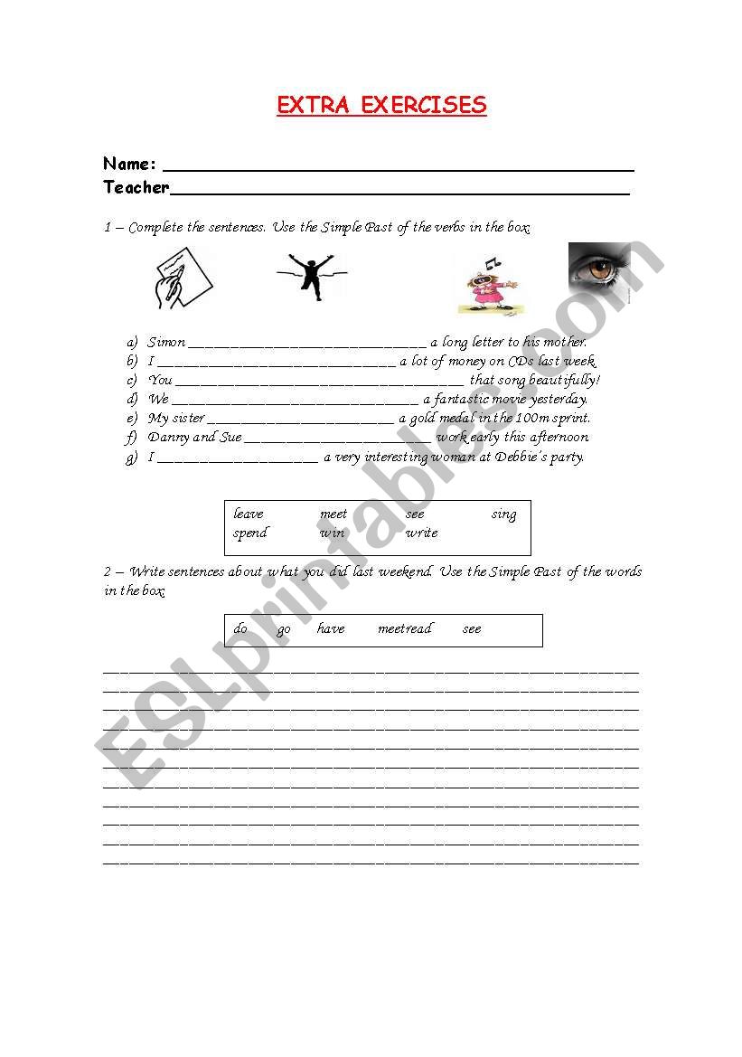 Extra exerciss worksheet