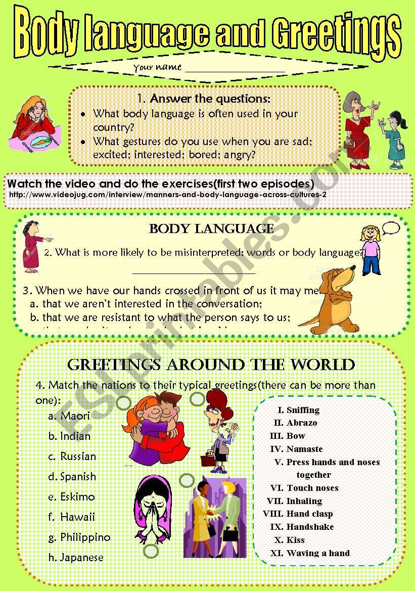 BODY LANGUAGE   AND   GREETINGS