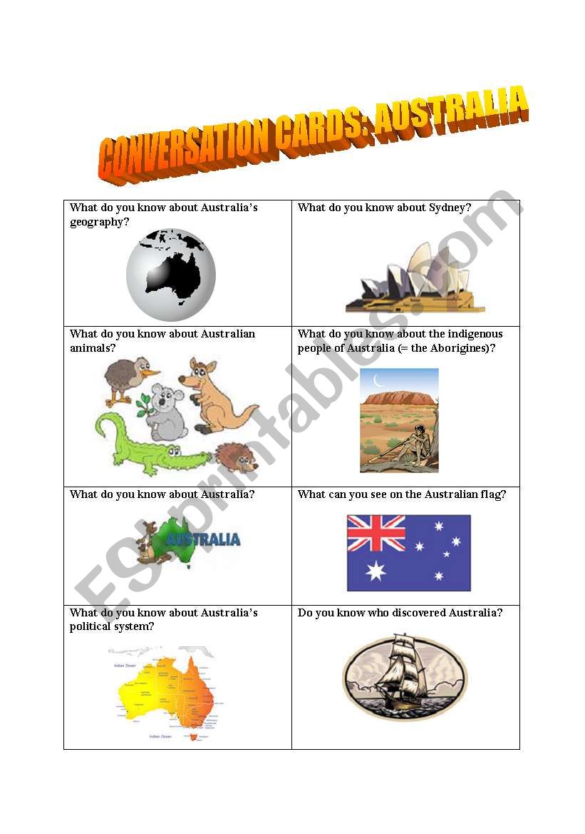 Conversation cards (No. 7) -  Australia