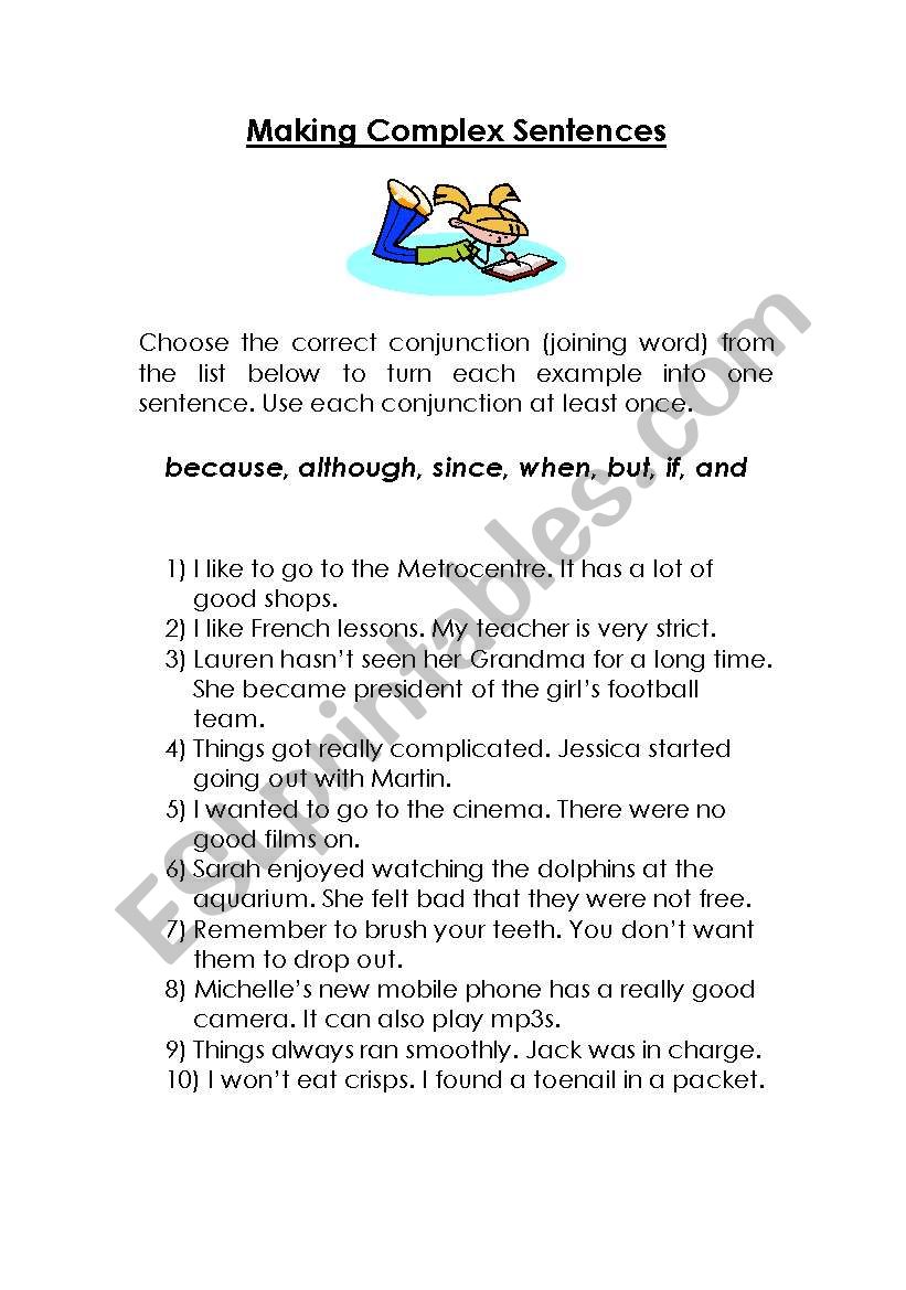 Making Complex Sentences worksheet