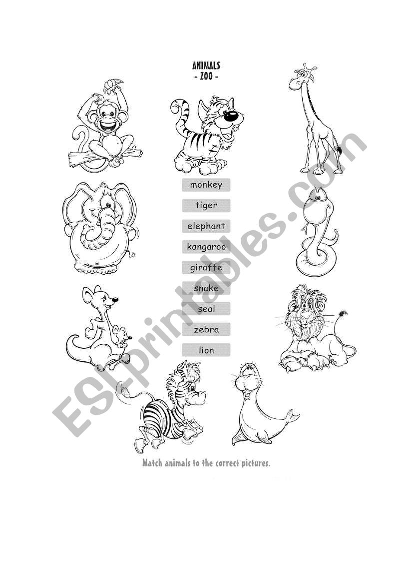 Animals-zoo worksheet