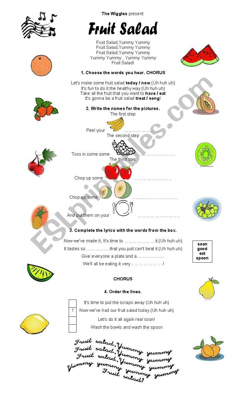 FRUIT SALAD worksheet