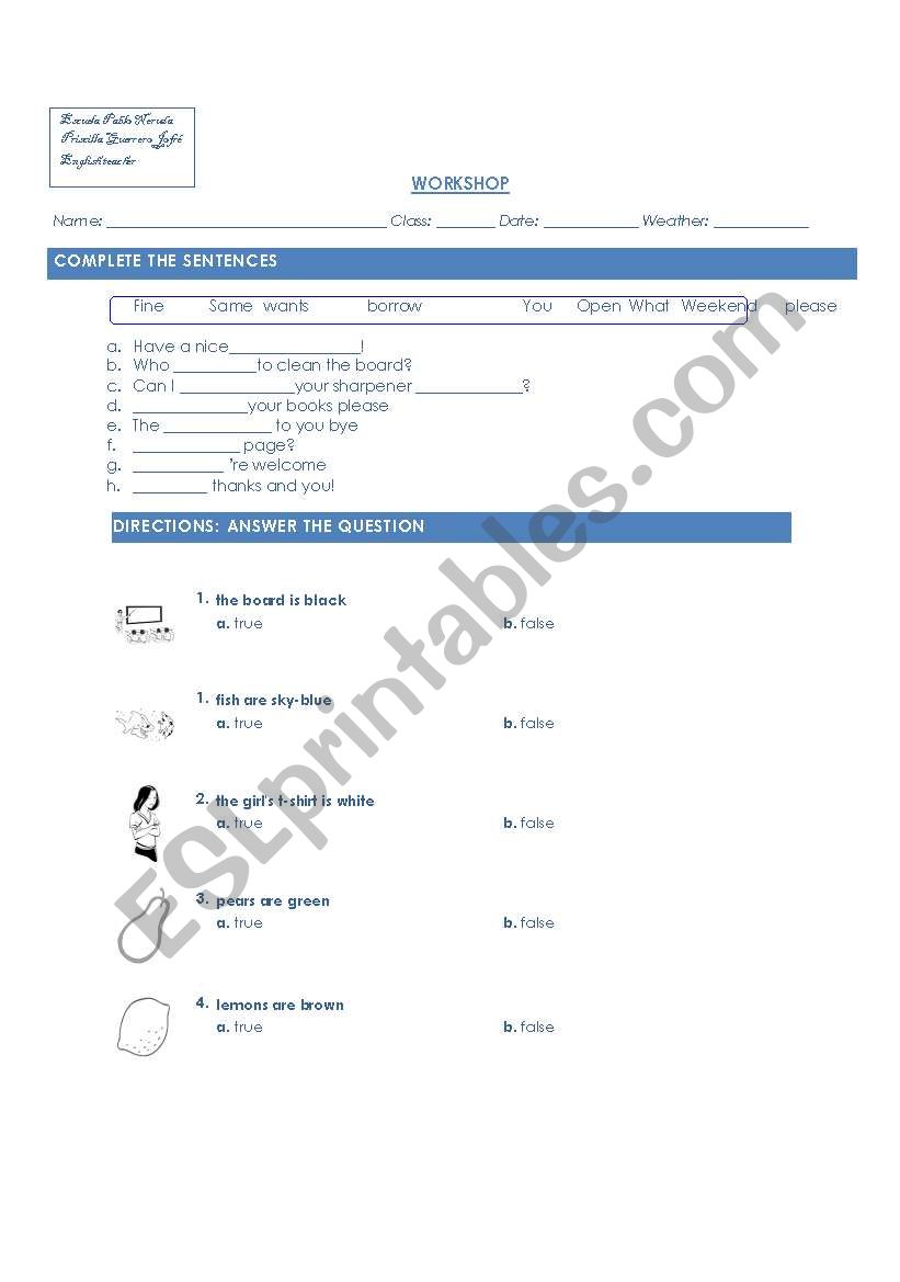 REVIEW WORKSHOP worksheet