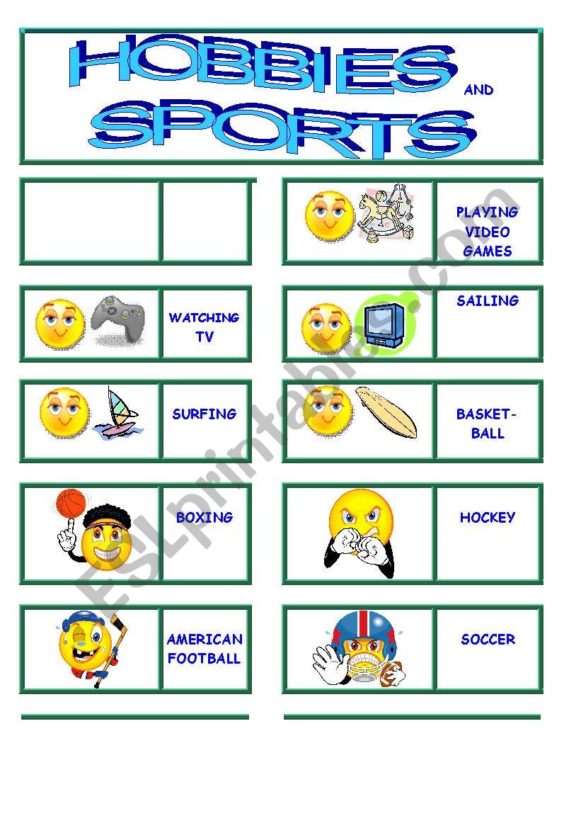 Hobbies and sports dominoes !!!!!!!!! 8/8