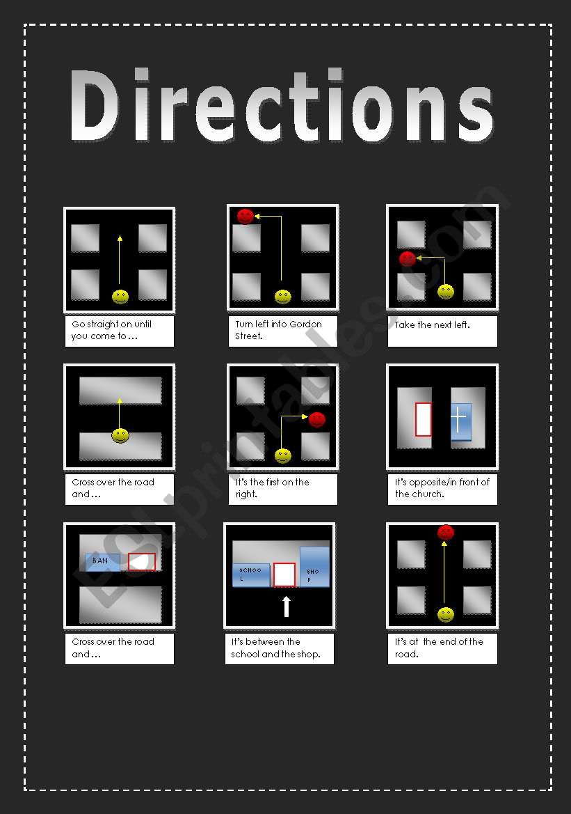 Directions worksheet