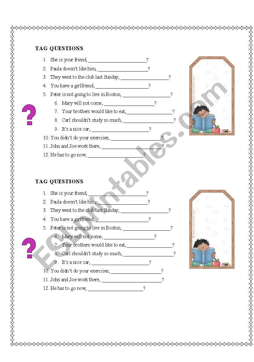 Tag Questions worksheet