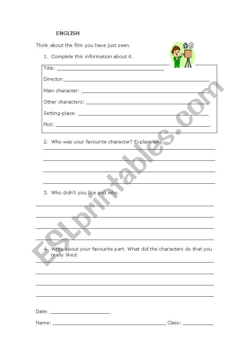 Film review worksheet