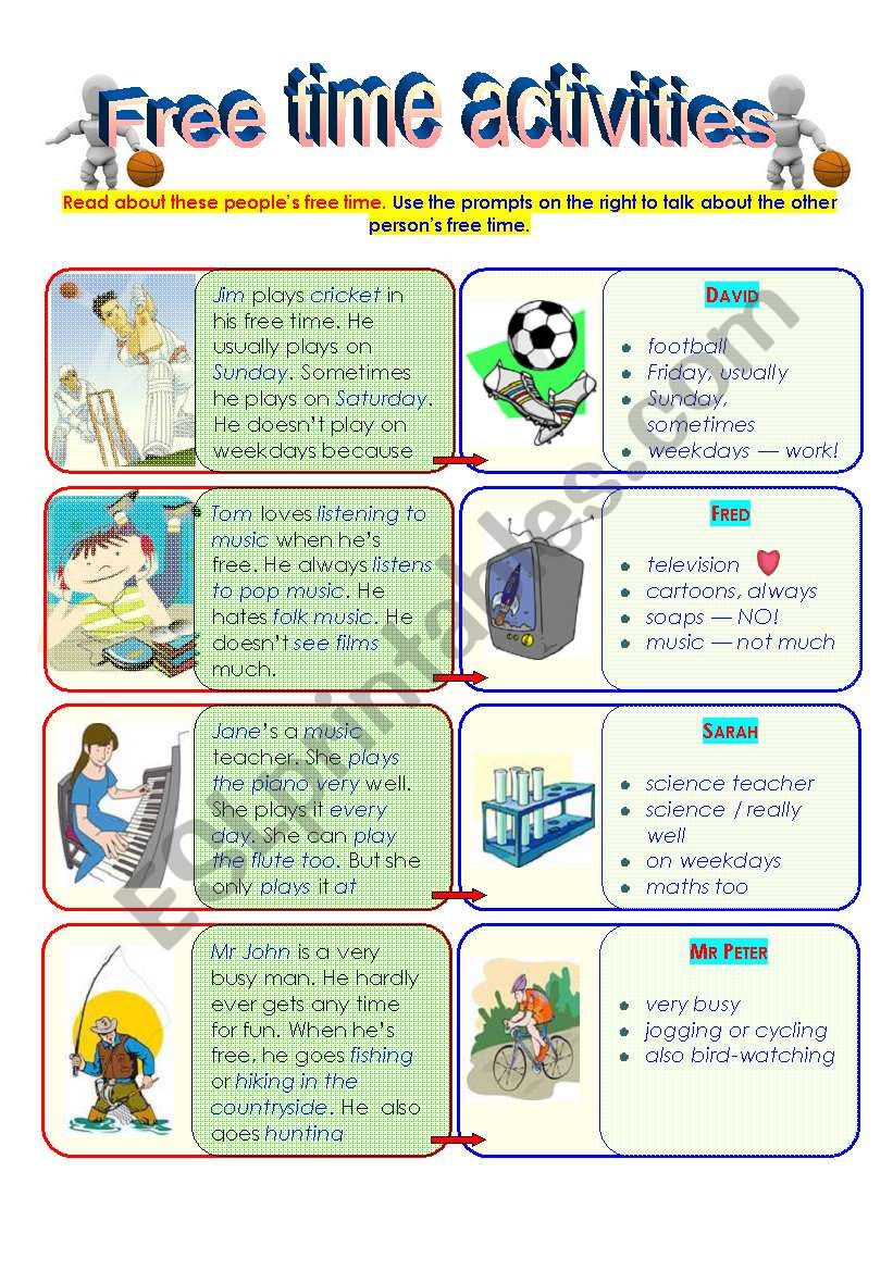 Free time activities  worksheet