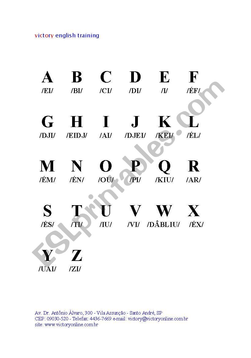 English worksheets: ABC