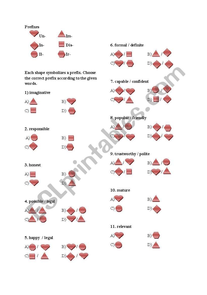 prefixes worksheet