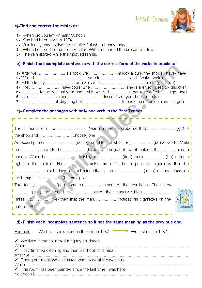 Past tenses! What a mess!!!   worksheet