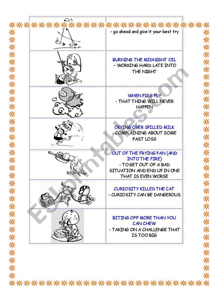 Idiom Cards 2 worksheet