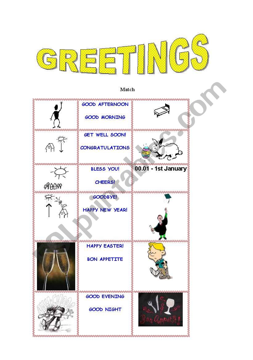 Greetings worksheet