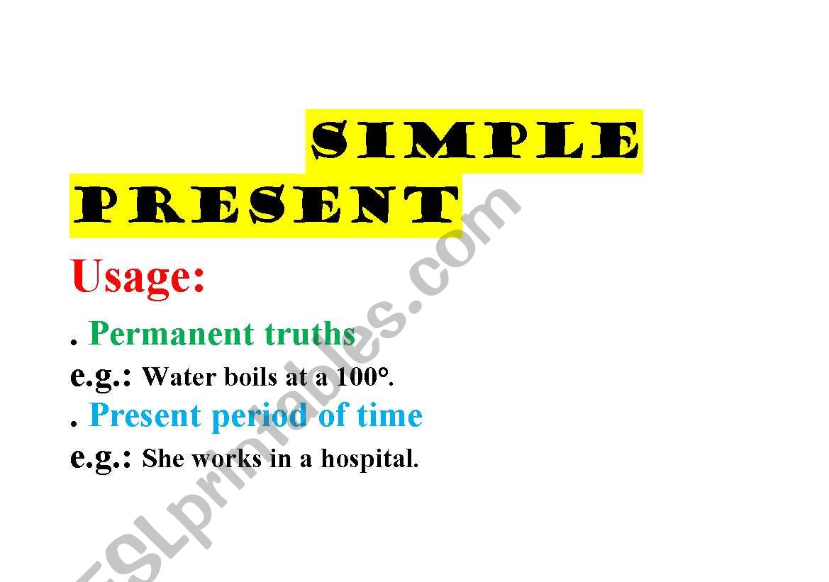 Simple Present Usage worksheet