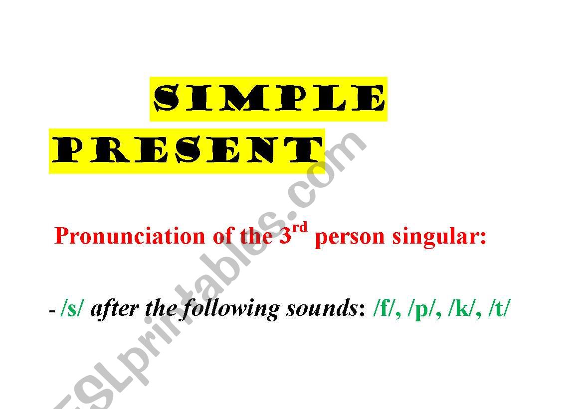 Simple present pronunciation of the 3rd person