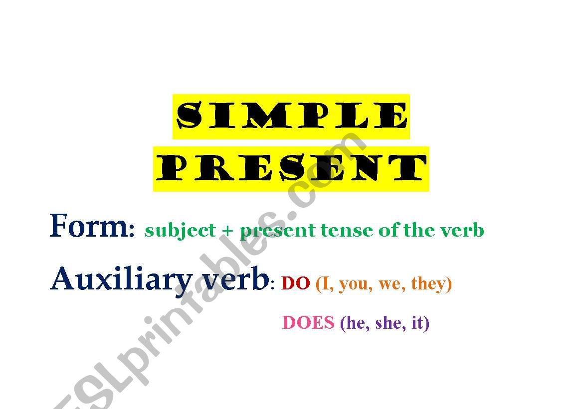 Simple Present Form worksheet