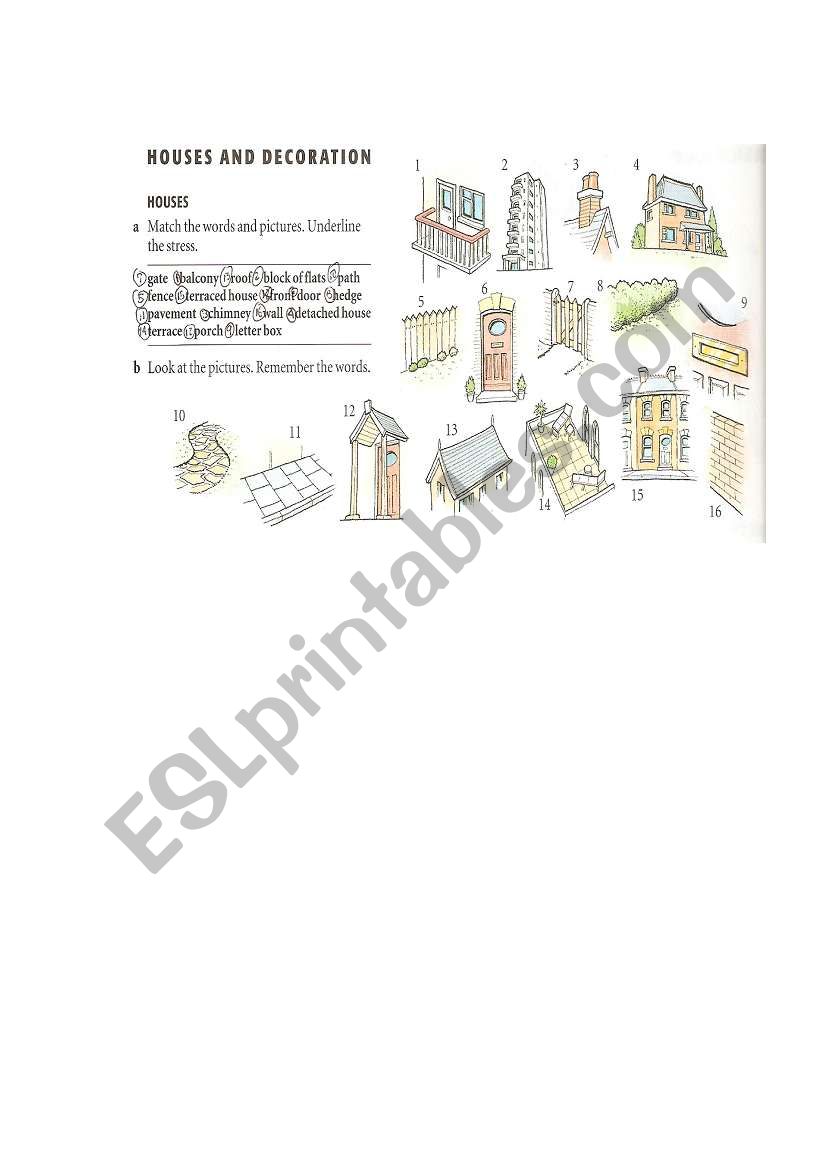 house worksheet