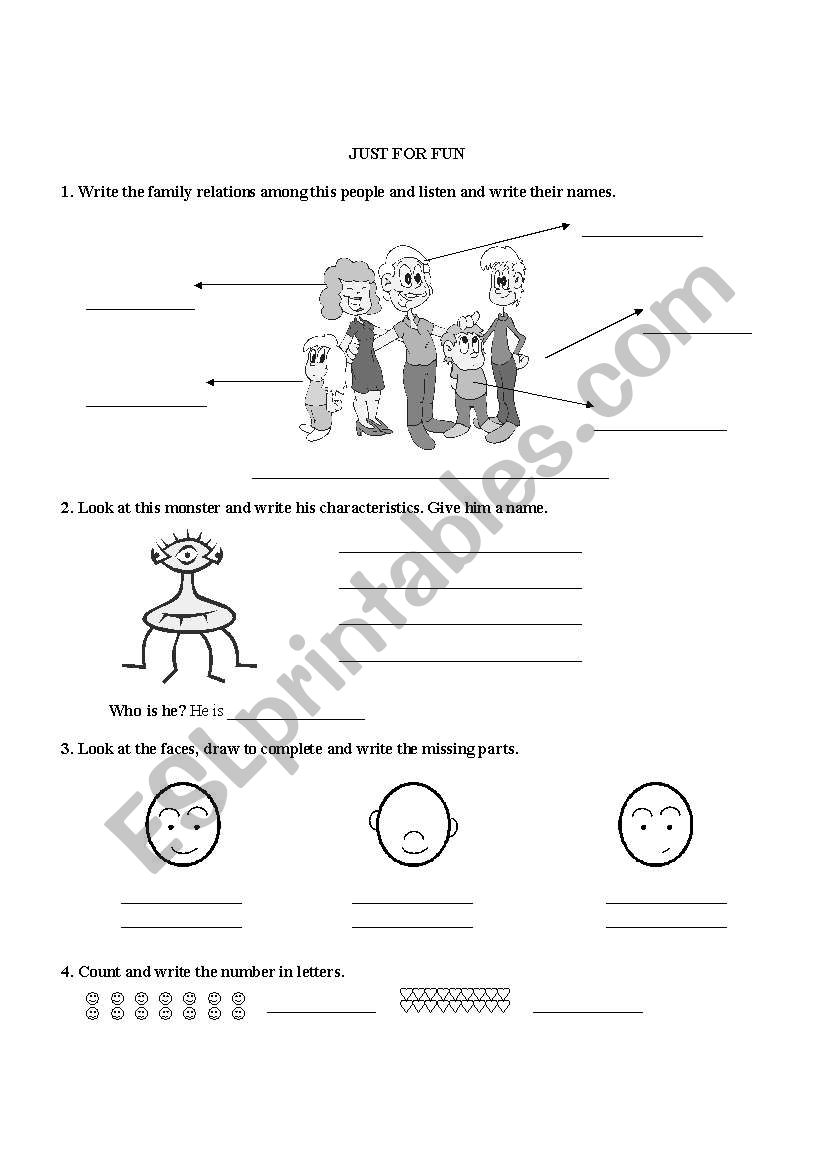 Just for fun worksheet