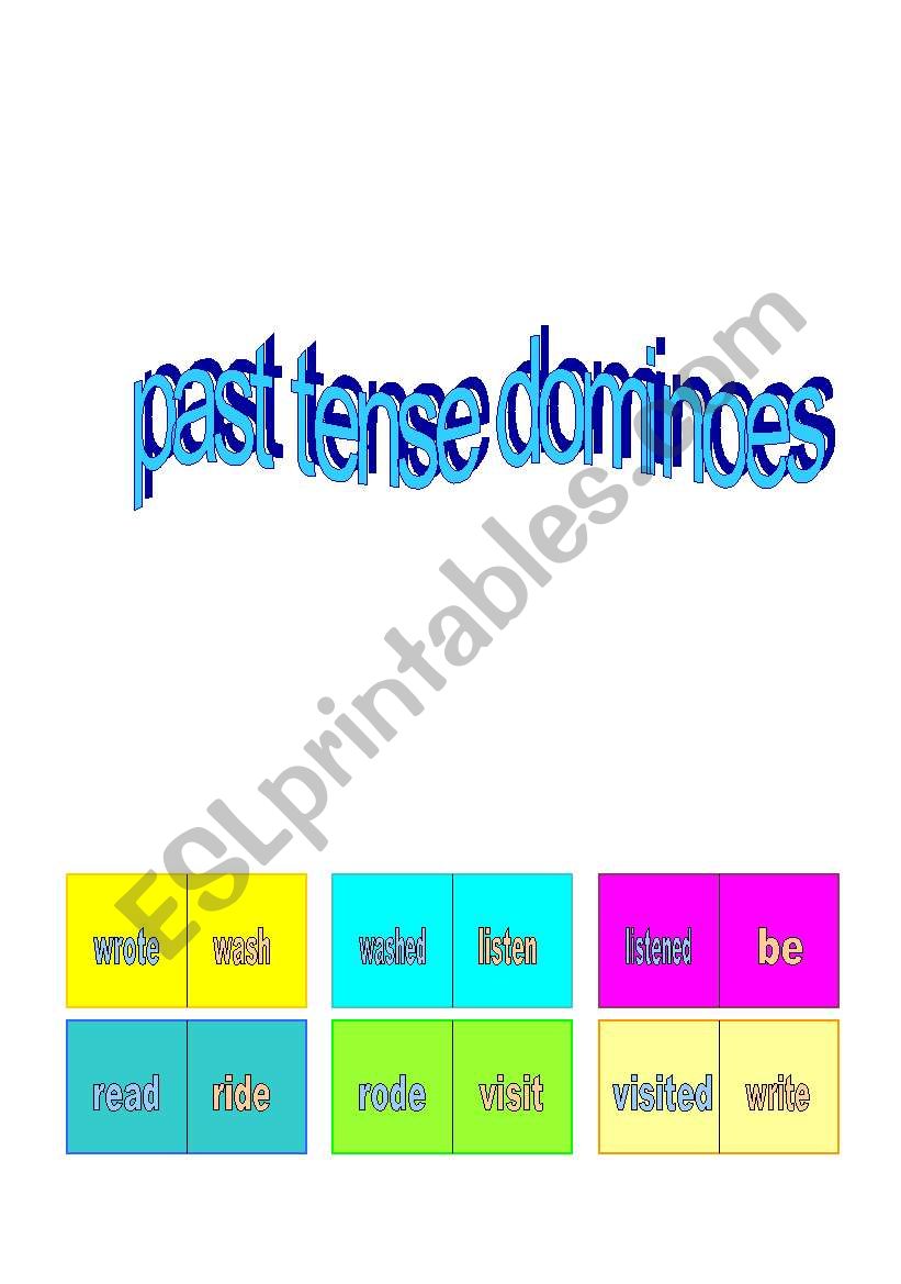past tense dominoes(2pages) worksheet