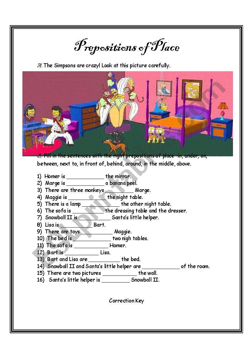 Prepositions of Place with The Simpsons