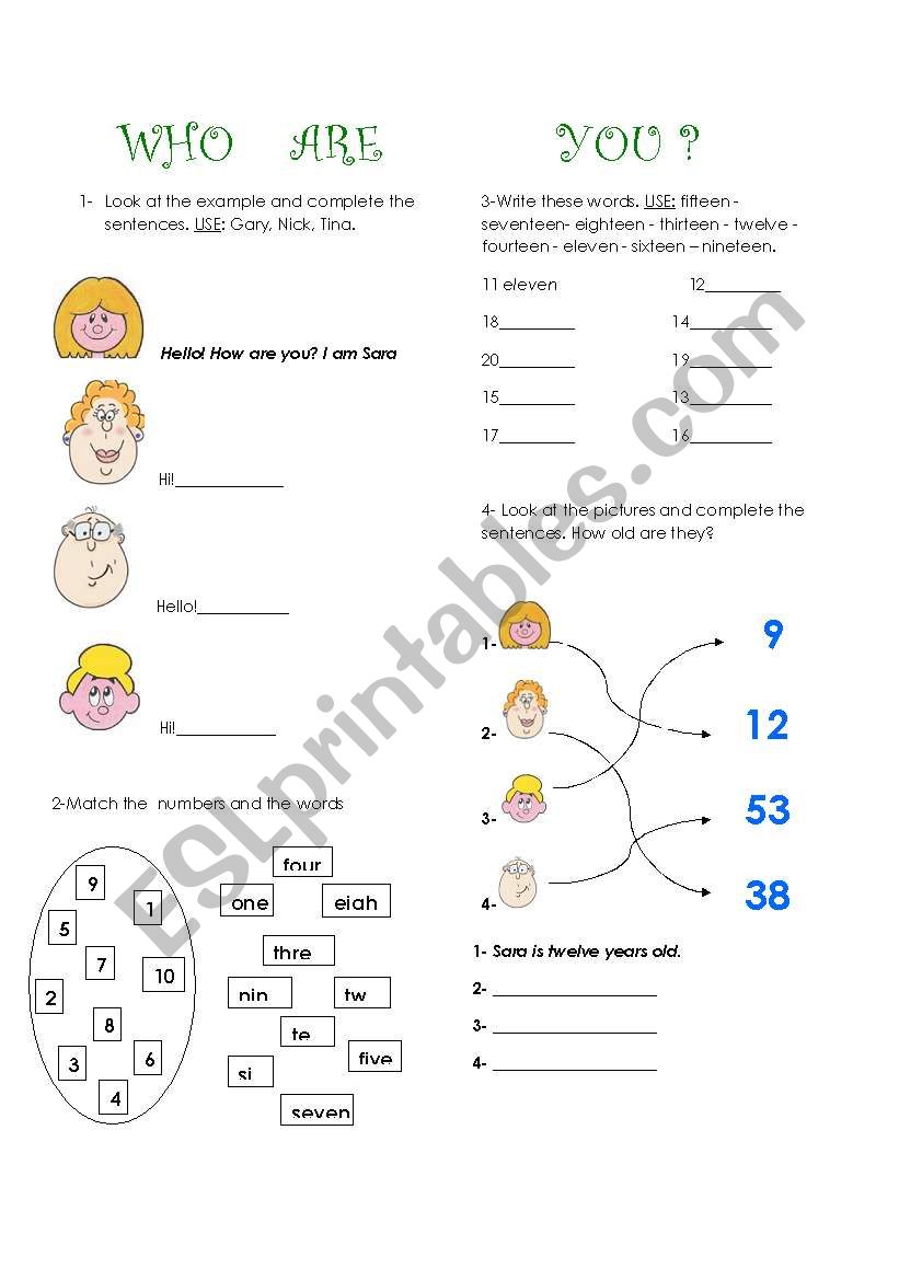 WHO ARE YOU? worksheet