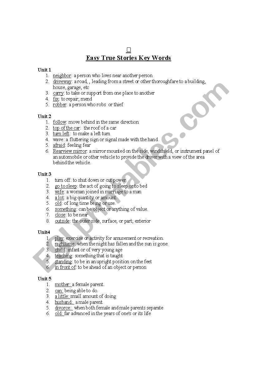 Key  worksheet
