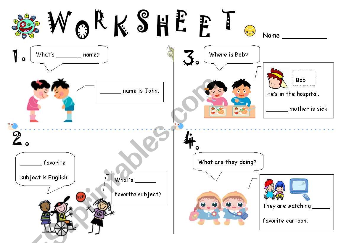 Possessives worksheet