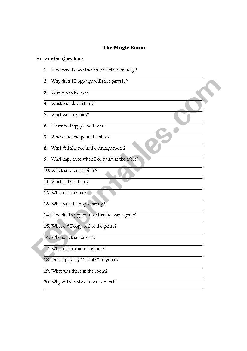 questions answers worksheet