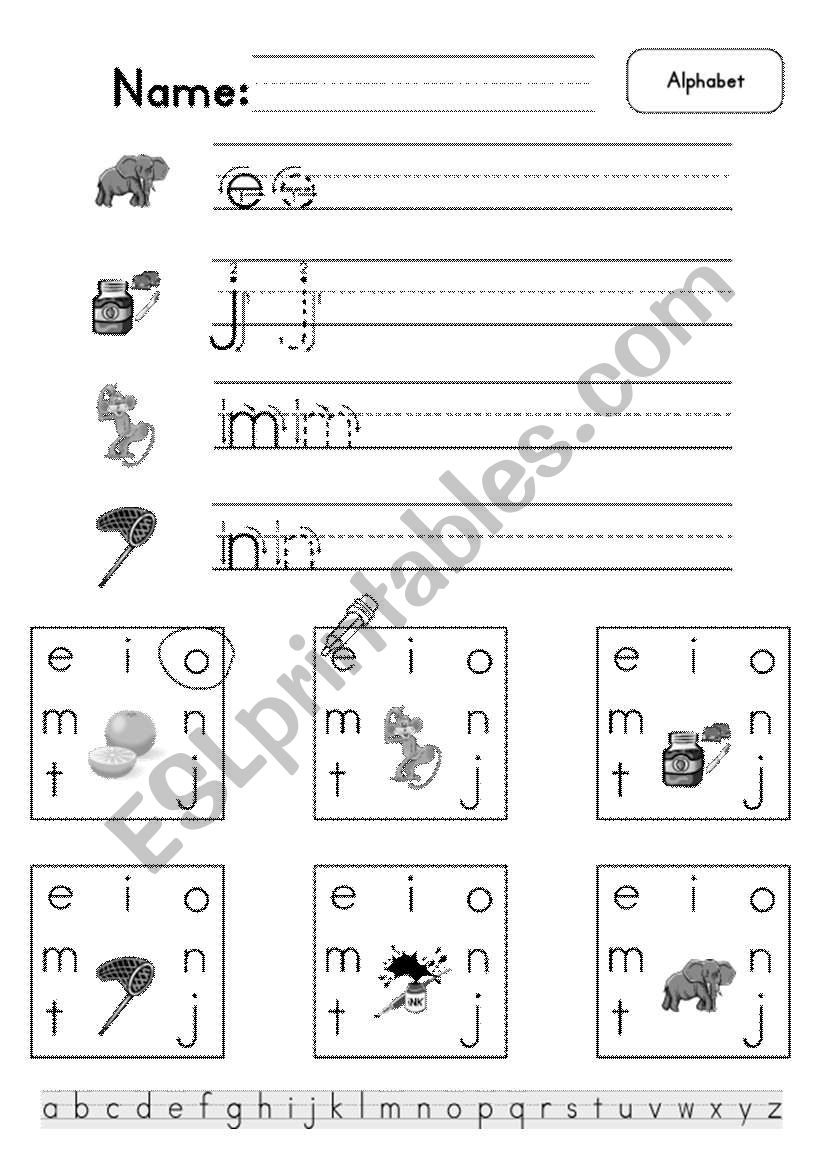 Alphabet e,j,m,n (easy version)