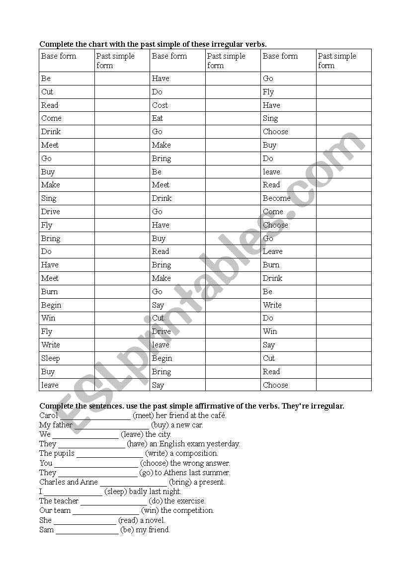 past simple tense worksheet