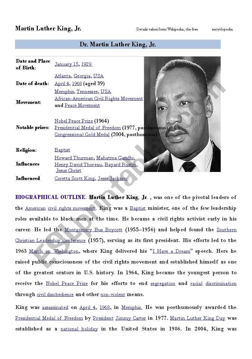 Martin Luther King, Jr.  Biography, Speeches, Facts