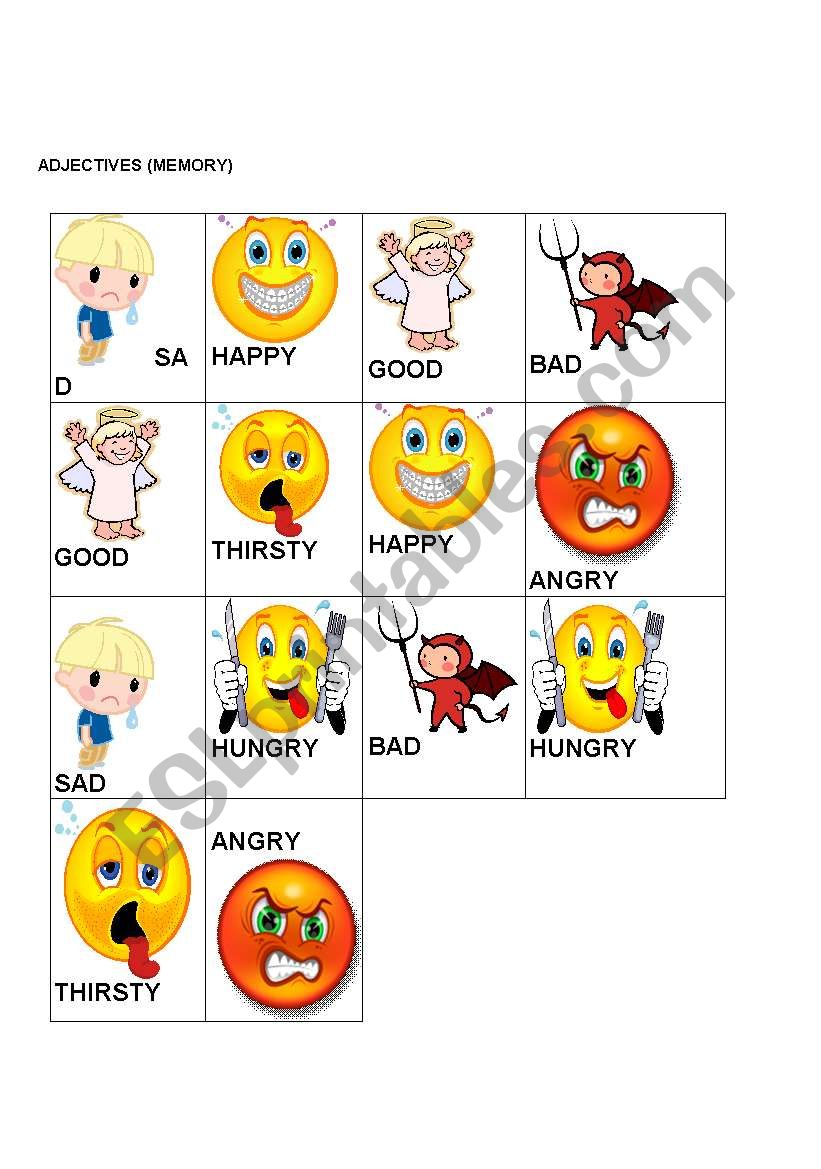 memory worksheet