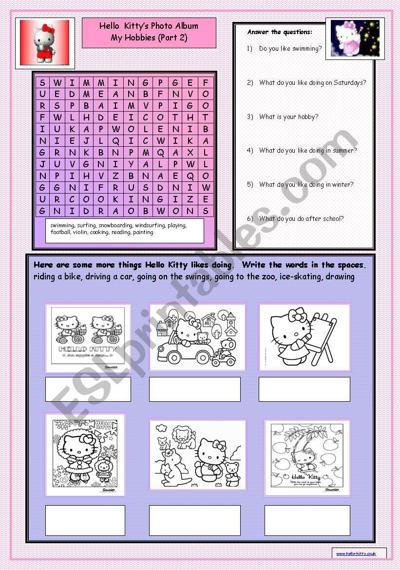 Hello Kitty´s Photo Album-- Hobbies Part 2