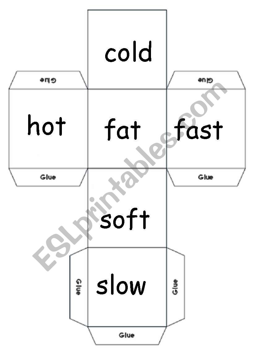 Adjective Dice Game worksheet