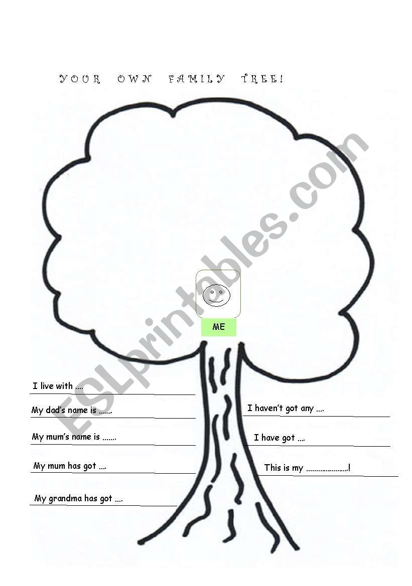 My own family tree! worksheet