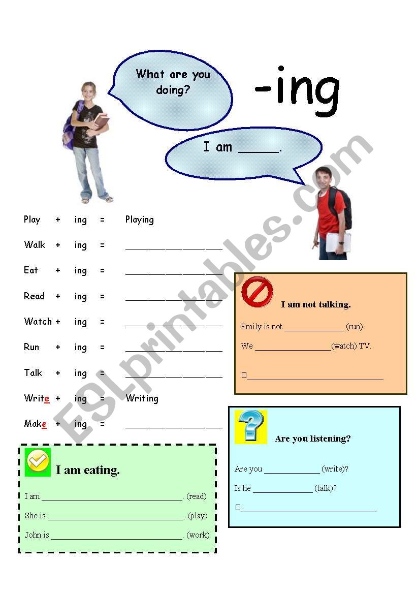 -ing Worksheet worksheet