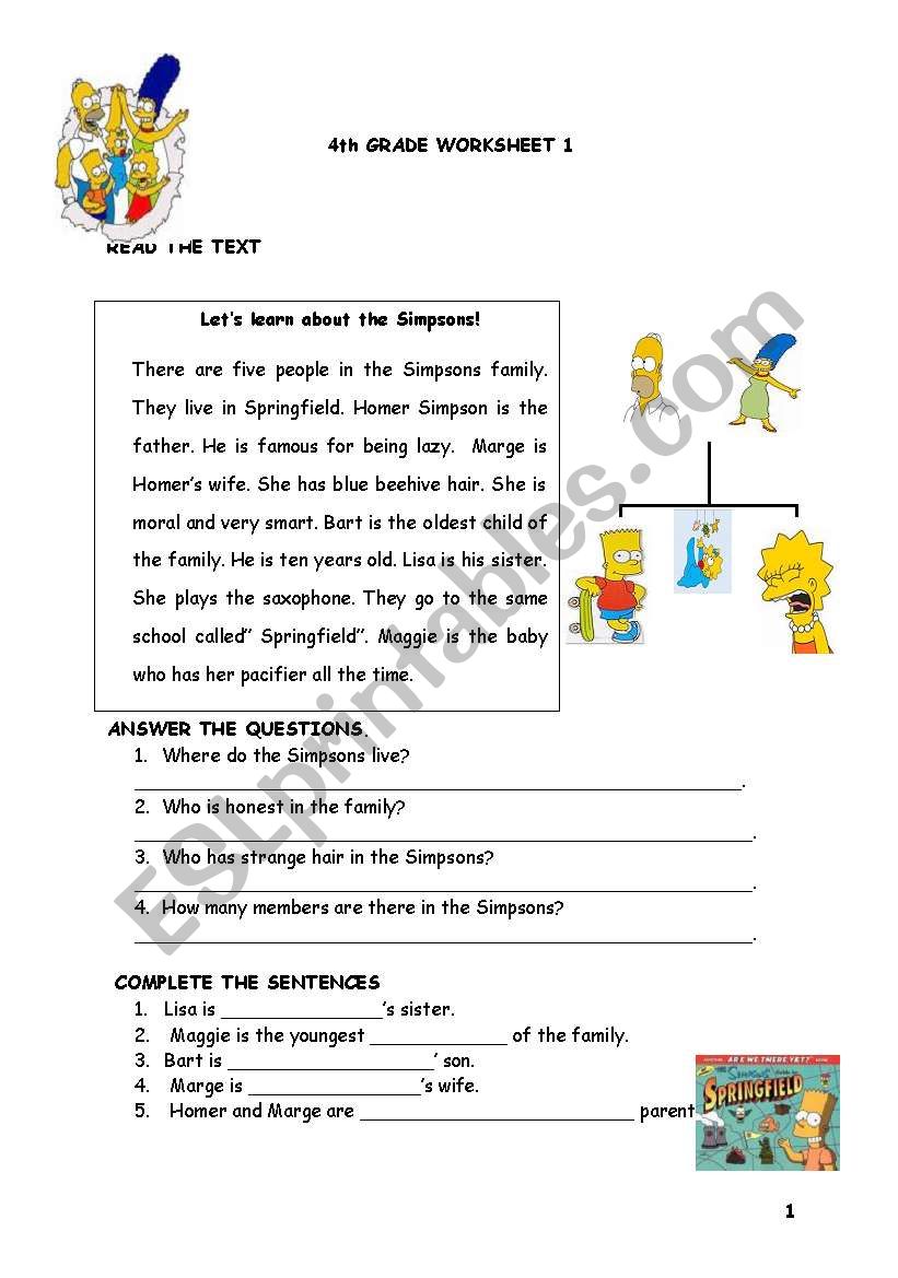 family worksheet worksheet