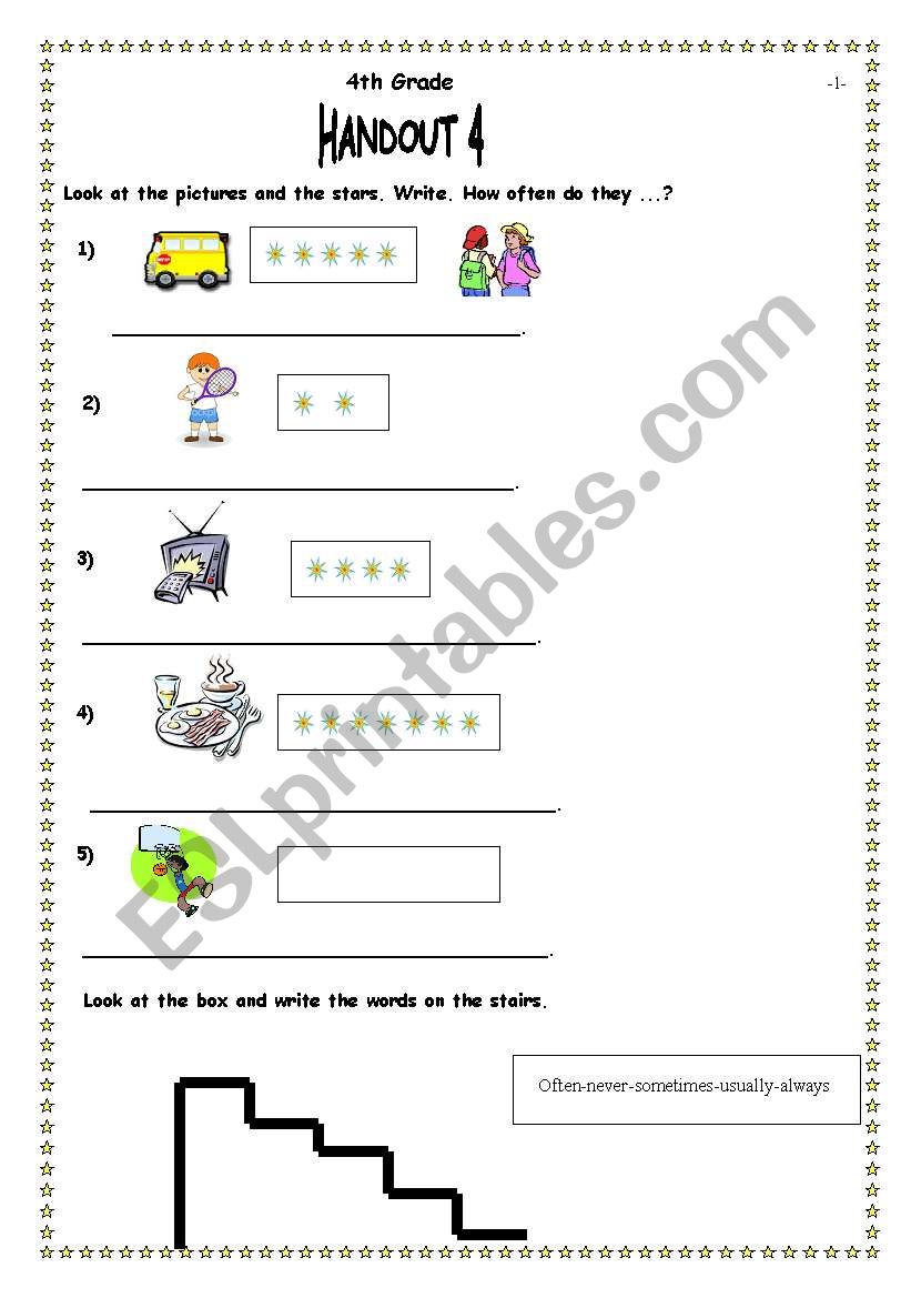 frequency adverbs worksheet