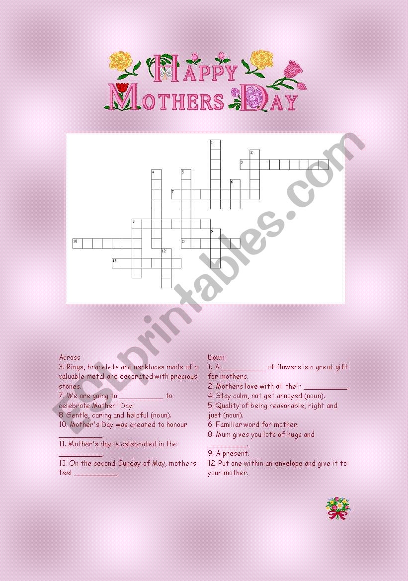 Mothers Day worksheet